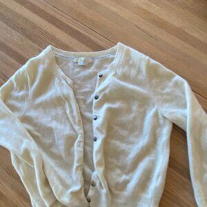 Boden Crew Cashmere Cropped Cardigan - Ivory Medium